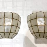 Pair of mother-of-pearl shell sconces