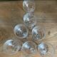 Set of 7 old etched glass stemware
