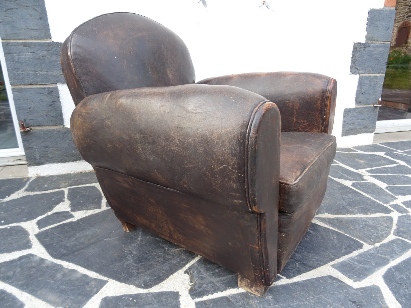 30s leather club armchair