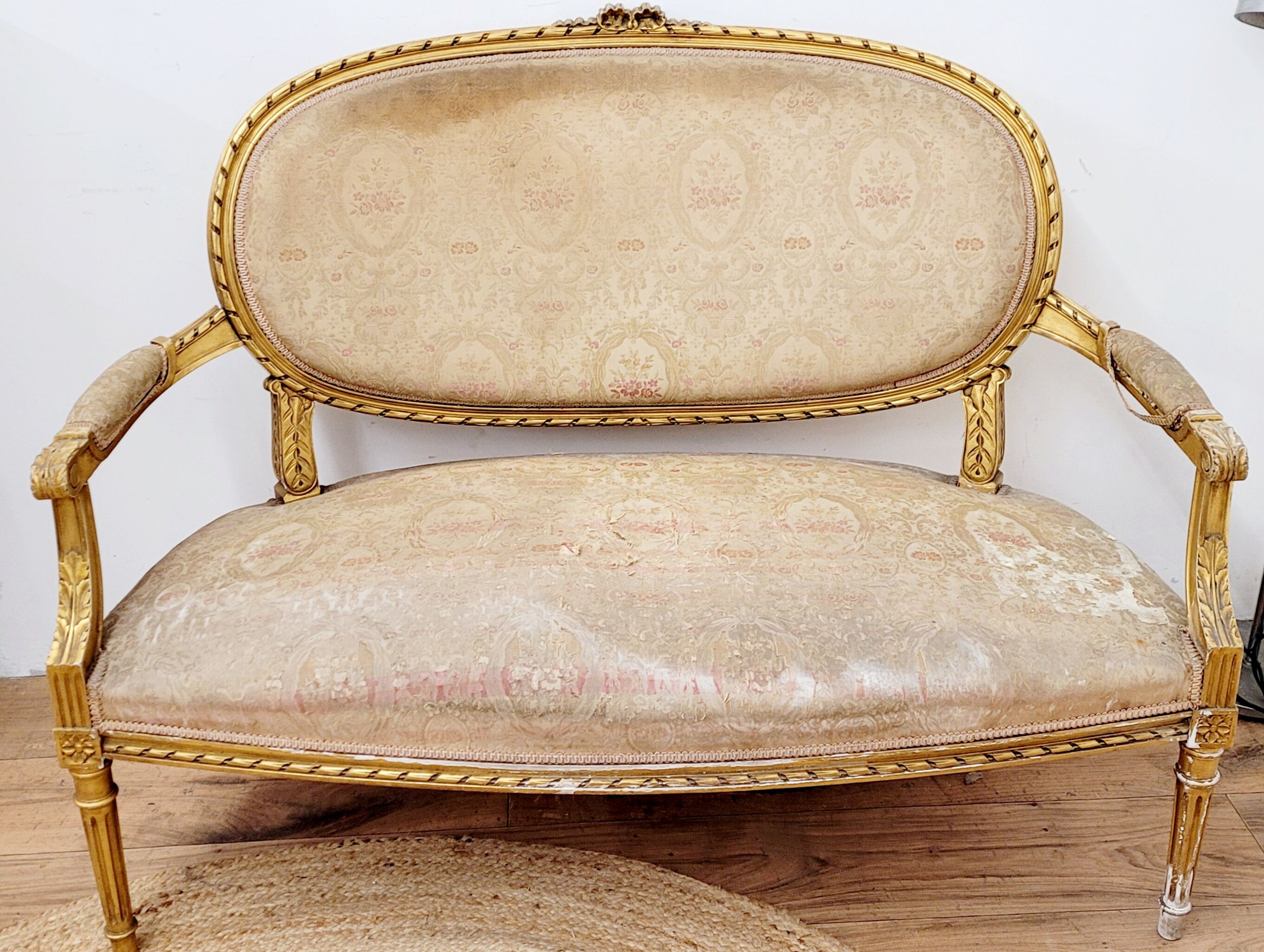 Louis XVI style living room in gilded wood