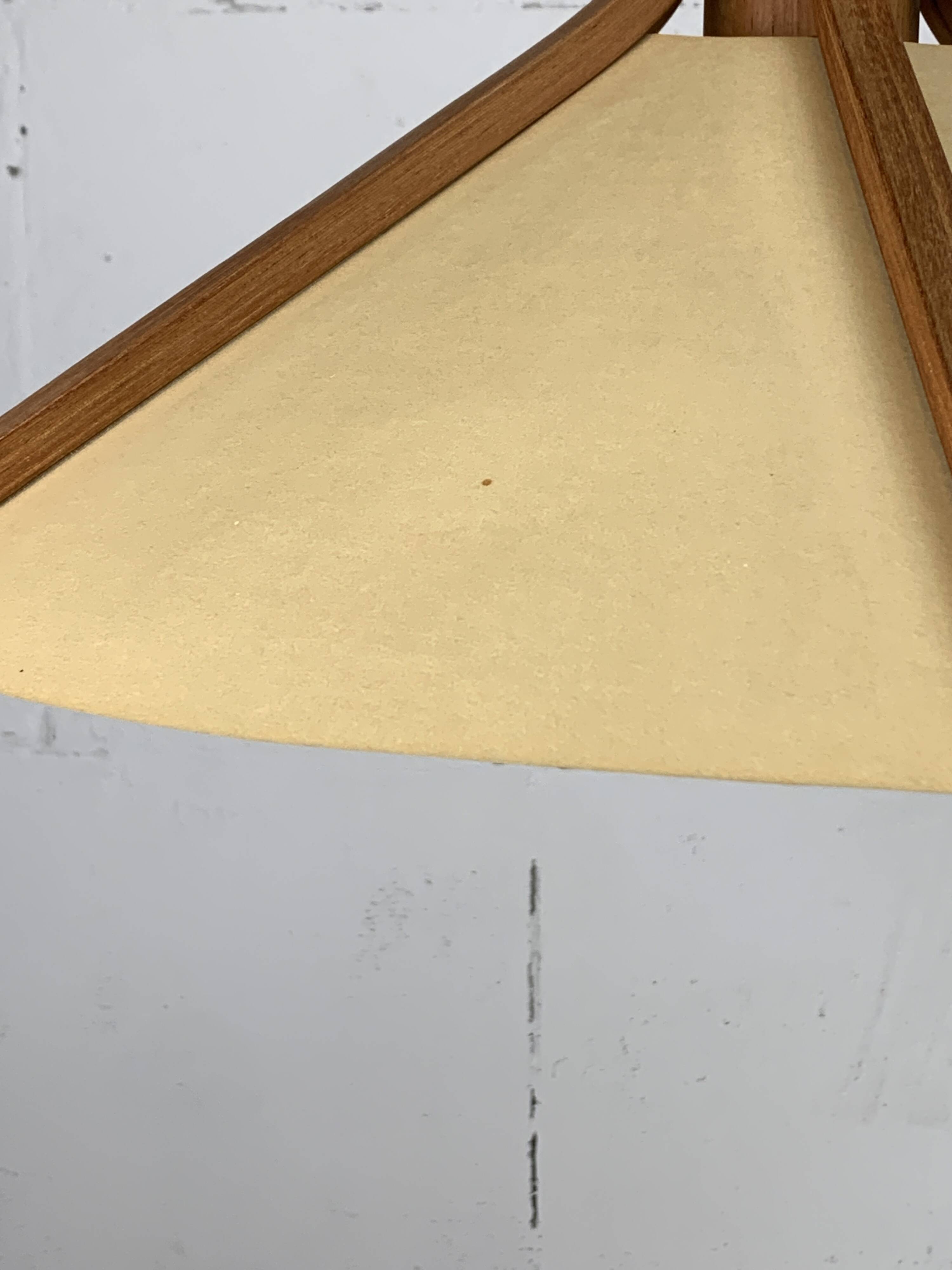 Midcentury teak and perkament pendant by Temde Leuchten, 1970s