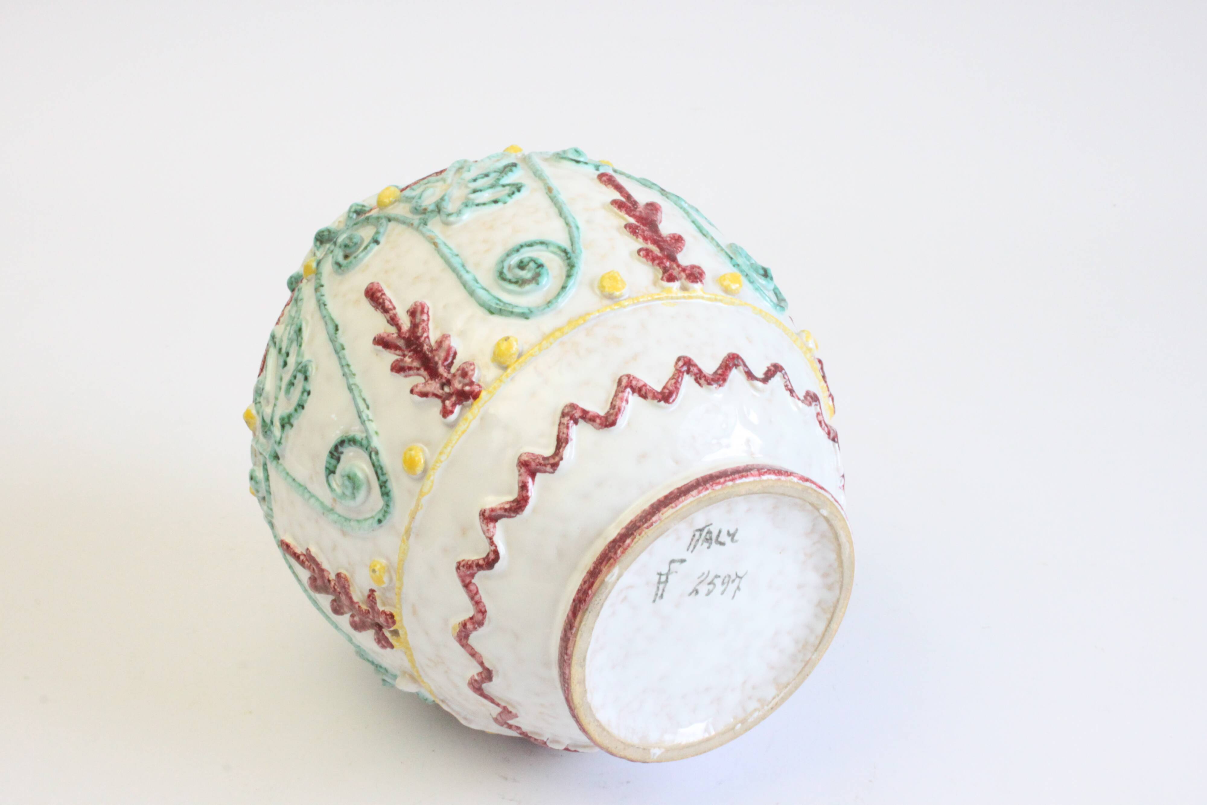 Mediterranean vase with reliëf by Fratelli Fanciullacci, Italy