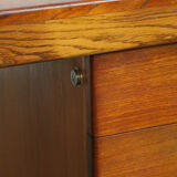 Vintage German design desk by Hartmut Lohmeyer for Wilkhahn with 6 drawers