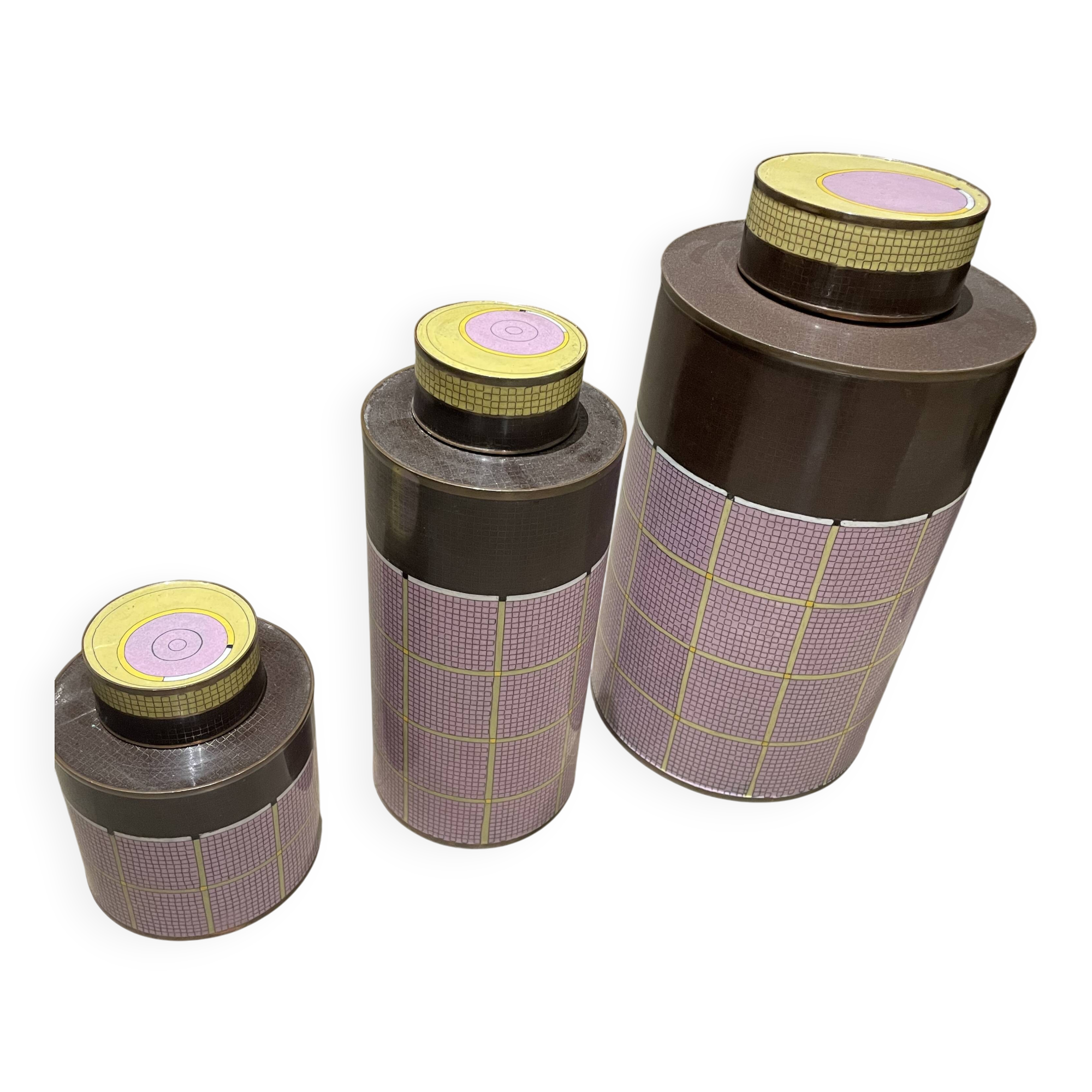 Set of 3 vintage decorative pots – Fabienne Jouvin,