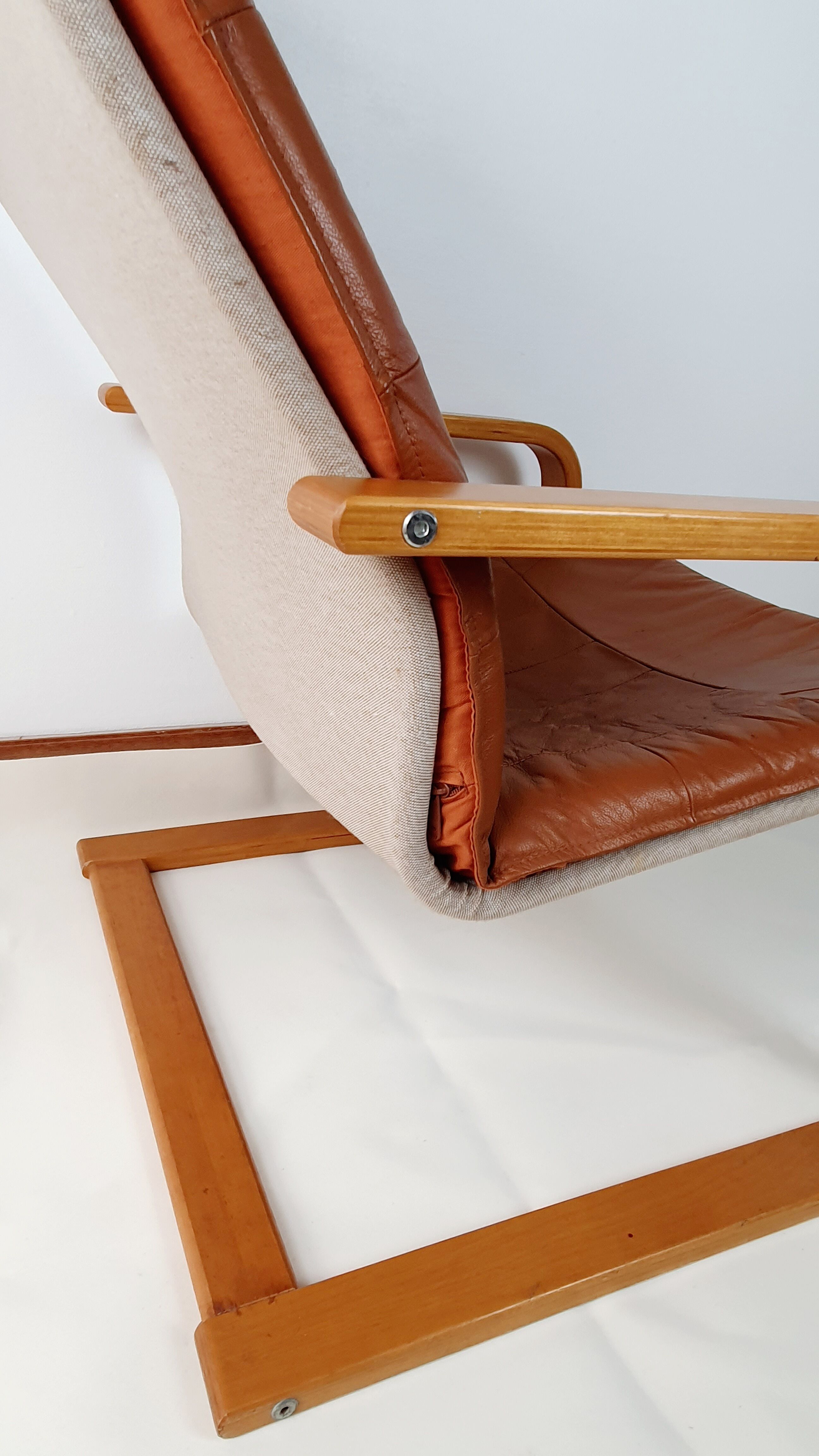 Poang leather armchair by Noboru Nakamura for Ikèa