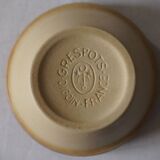 Set of 4 small stoneware bowls, beige and brown, Digoin France