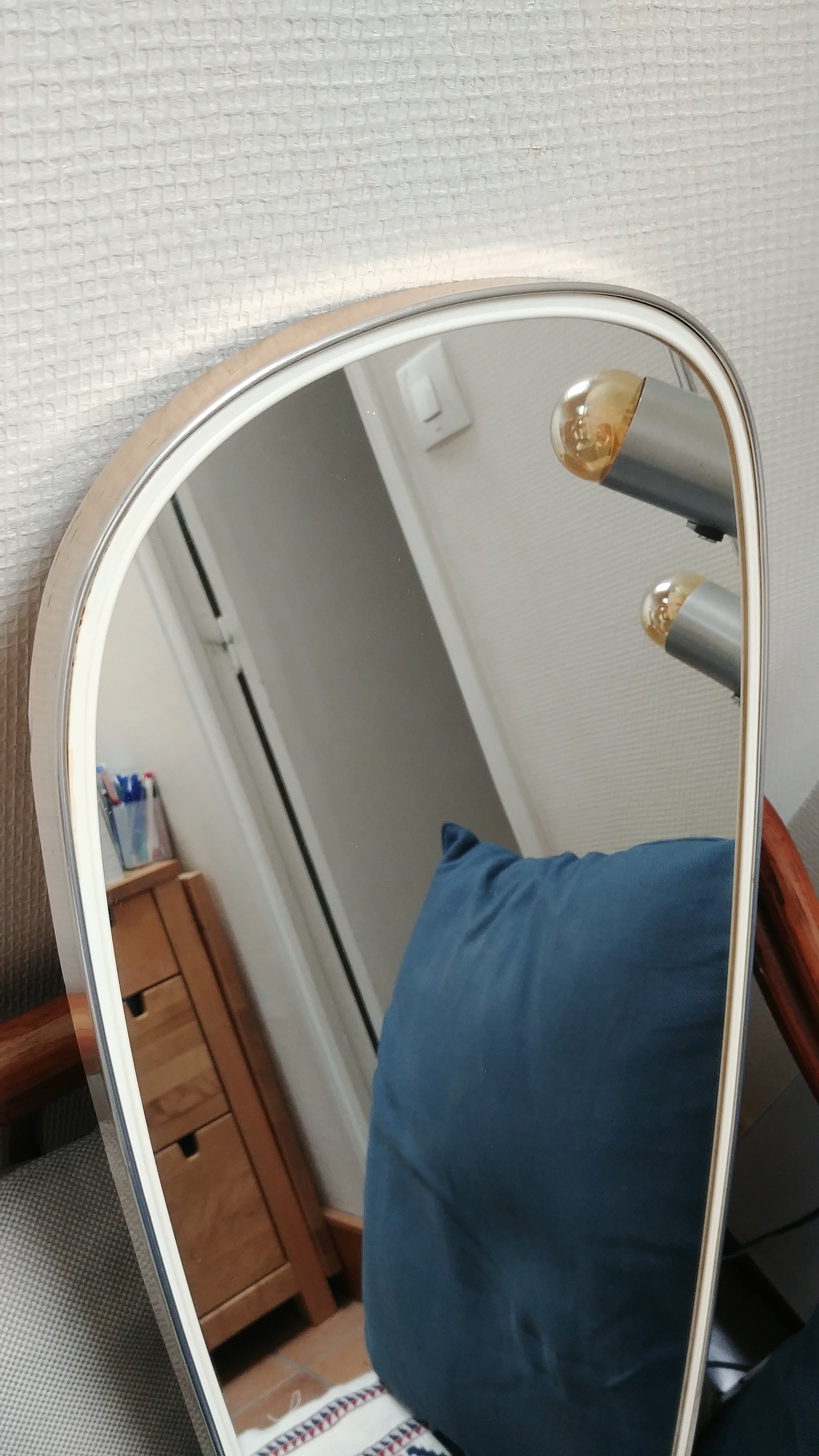 Mirror shape free 50s silver metal