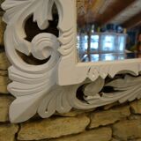 Beveled mirror frame in painted wood 66x95cm