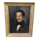 Portrait d'un jeune homme, peinture à l'huile du XIXe siècle, encadrée