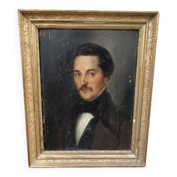 19th Century Portrait of a Young Man Oil Painting, Framed