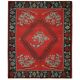Vintage Red Caucasian Kilim Rug Handwoven Tribal Wool Flatweave Carpet