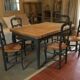 1 set of antique oak chairs