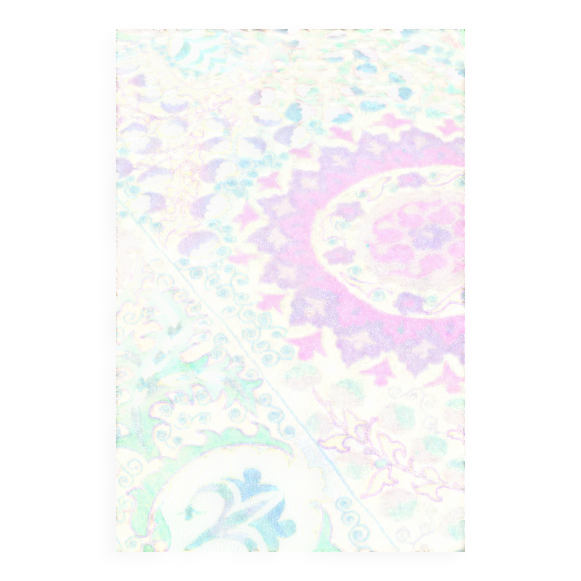 Antique hand embroidered silk suzani bedspread