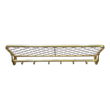 Large mid-century wall coat rack golden