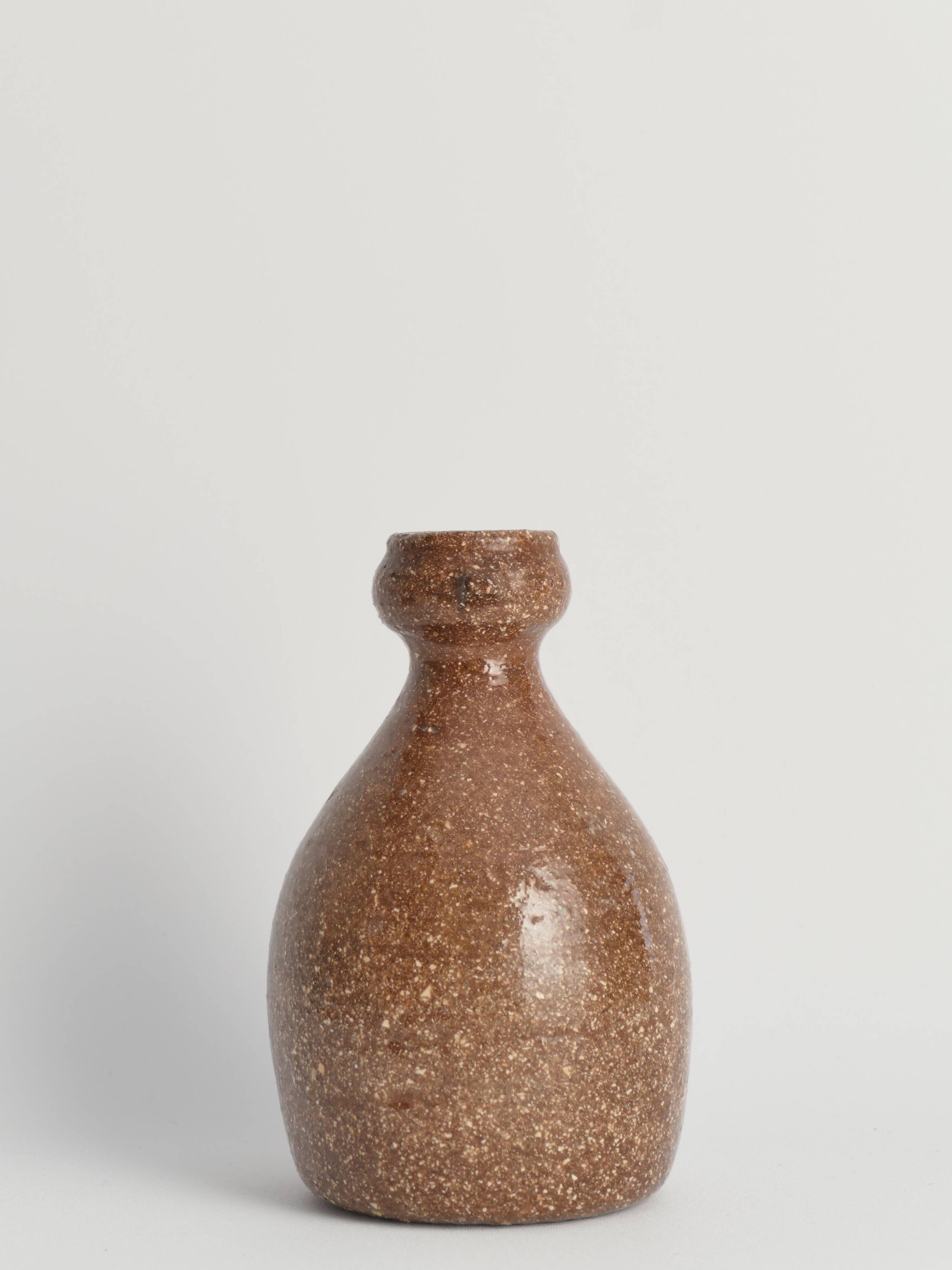 Japanese Shigaraki Inspired Handmade Stoneware Vase with Barnacle-Like Texture