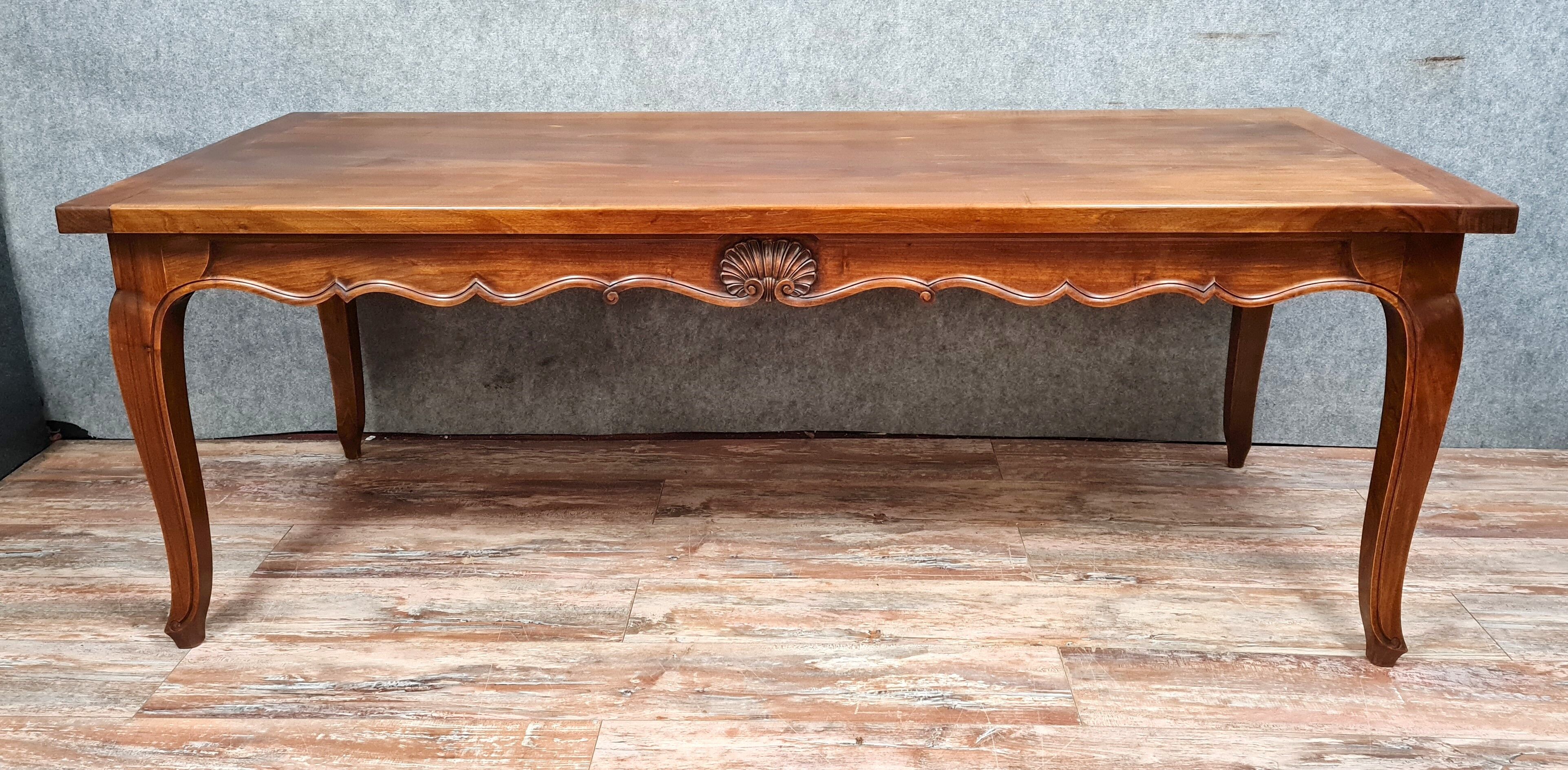 Louis XV community table in solid walnut around 1880-1900