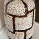 Large brutalist lamp base in glazed ceramic, Fat Lava decor 1970.