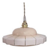 Marbled pink Art Deco glass pendant light