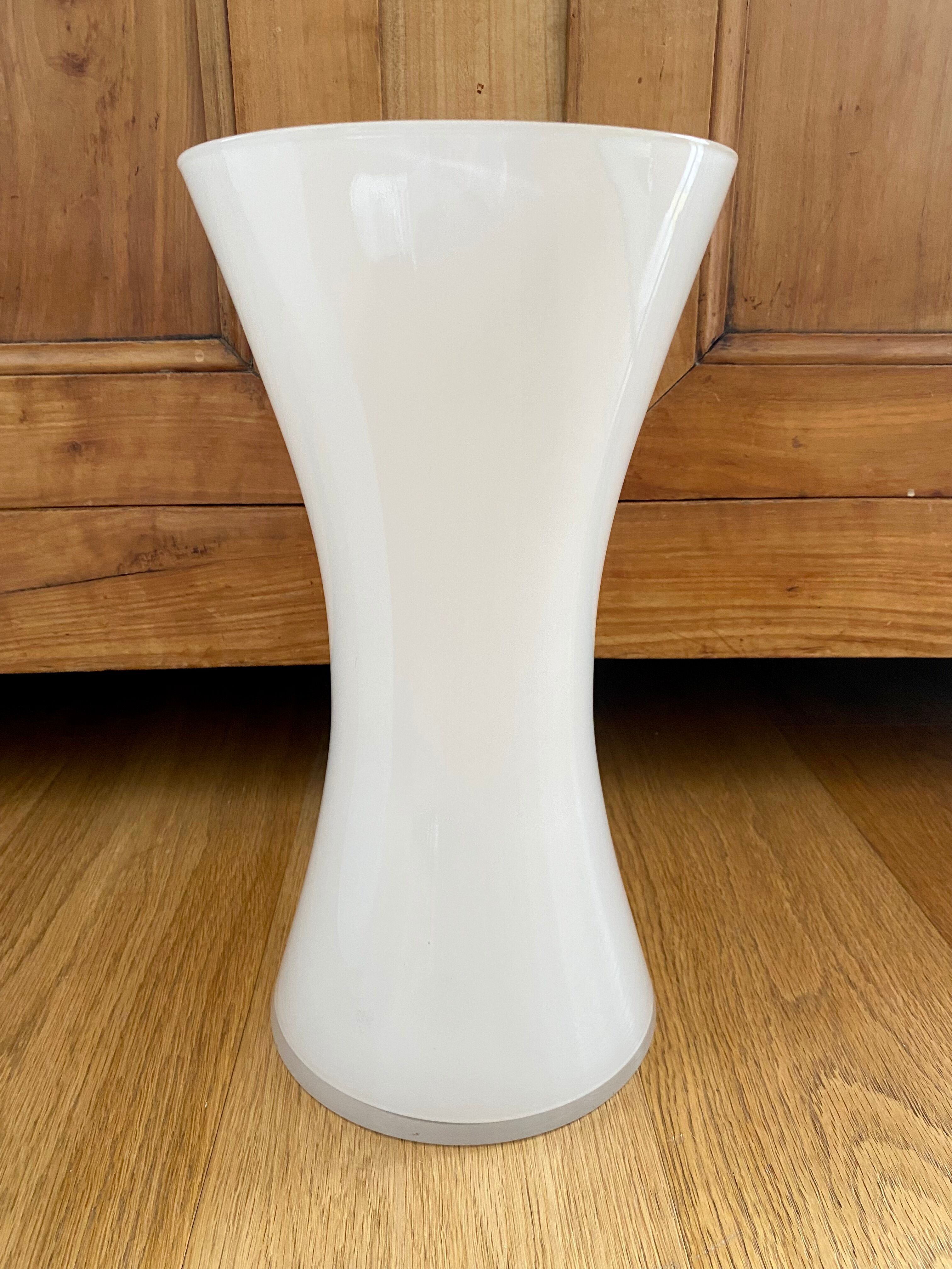 Anne Nilsson white glass spool vase for Ikea