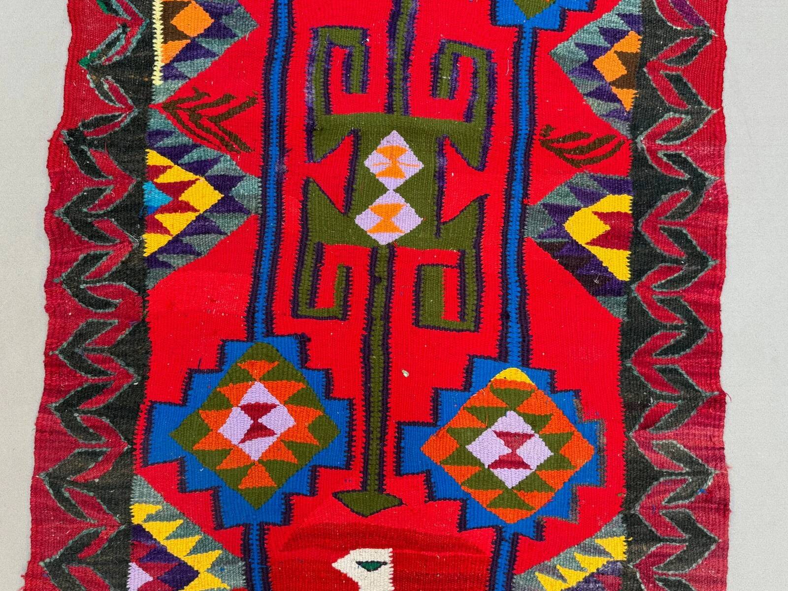 Turkish kilim runner 295x90 cm, vintage kelim rug, eagles and scorpions 2513