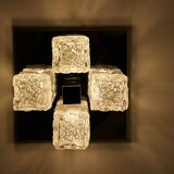 Brutalist “Ice glass” ceiling lamp.