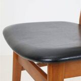 Findahl “Mosbøl” chair / 1960s / 1970s / teak / beech / skai / black / Mid Century Danish Modern Design