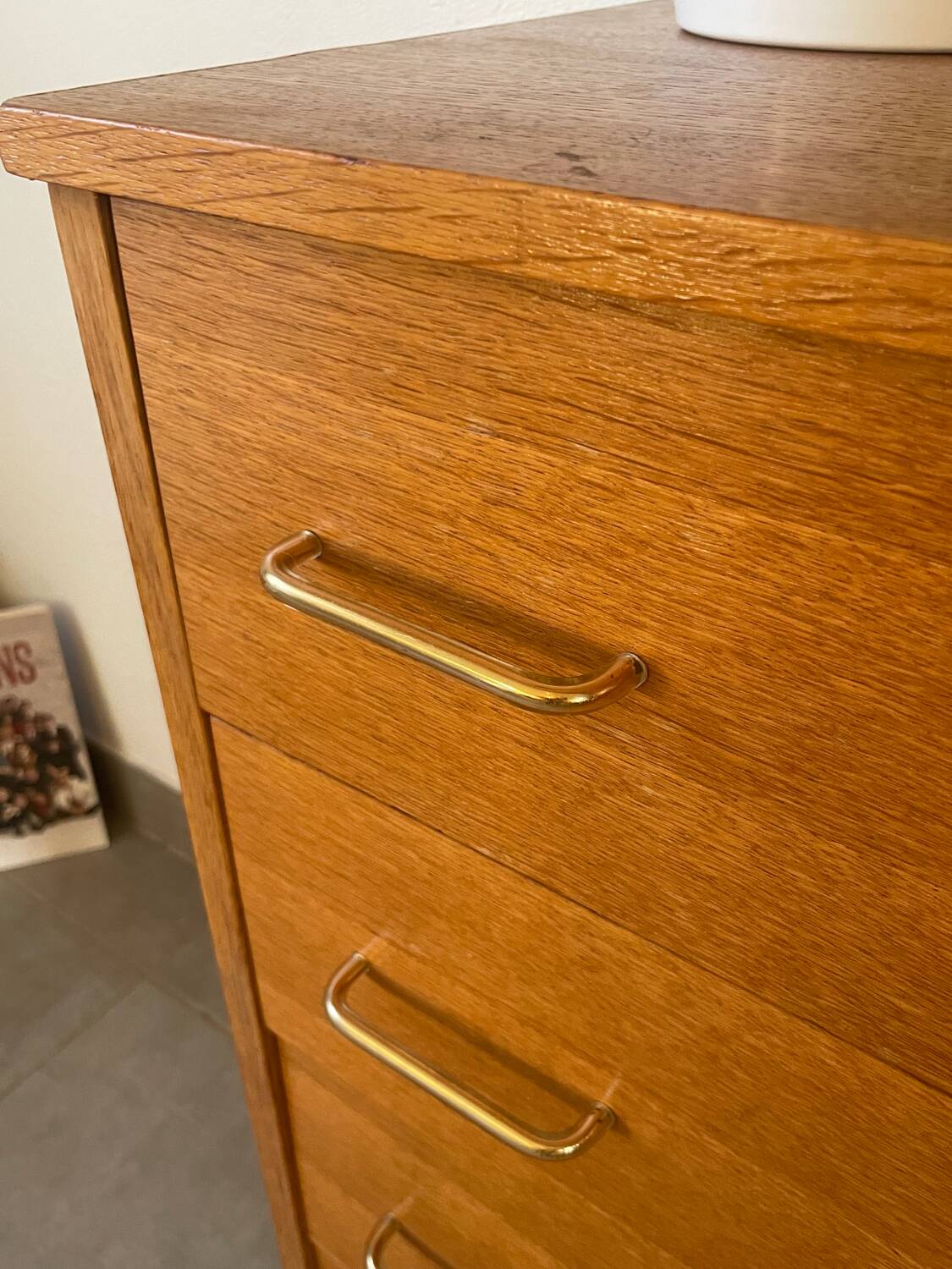 Vintage oak chest of drawers from the 1960s