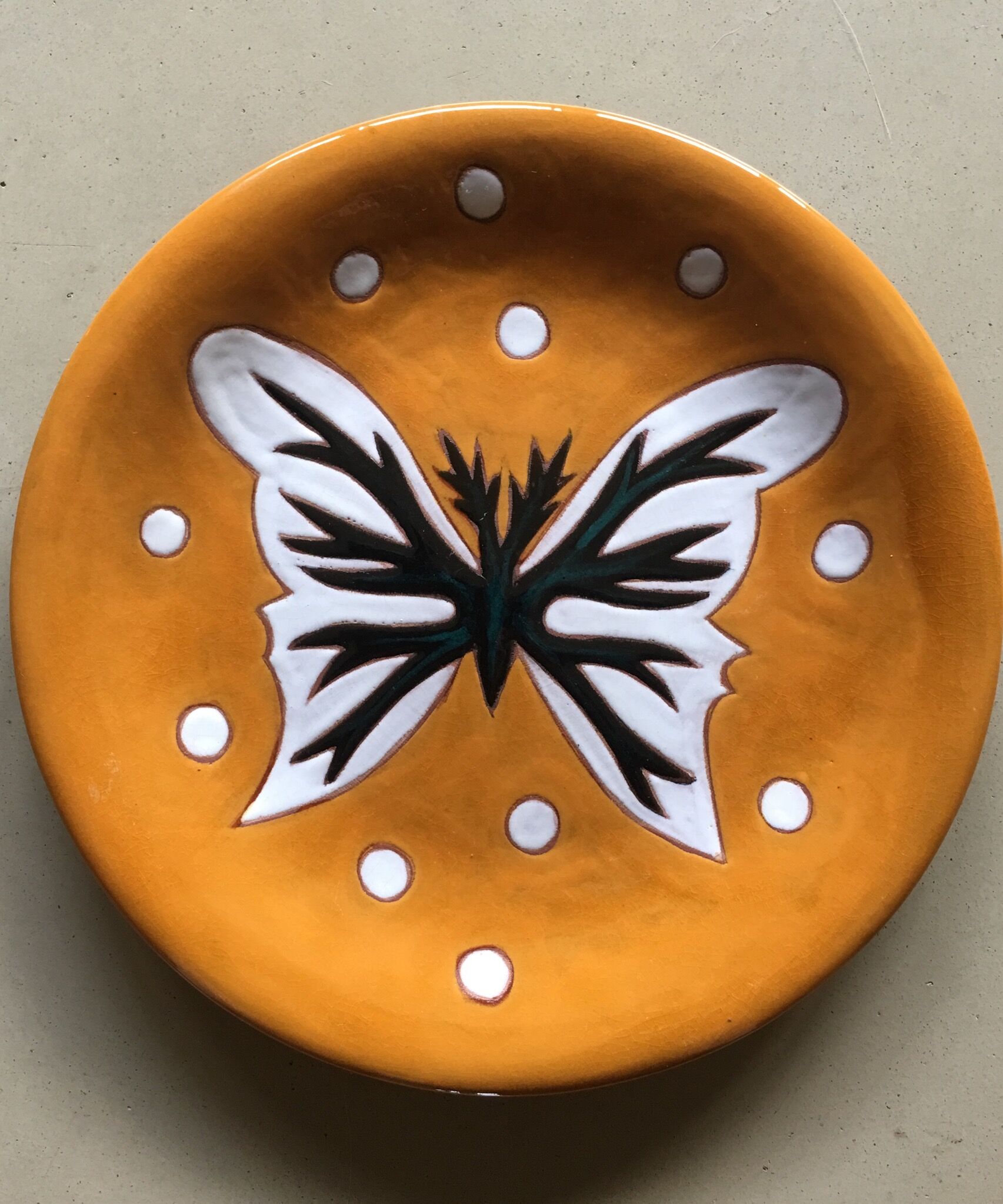 Assiette papillon Jean Picart Ledoux