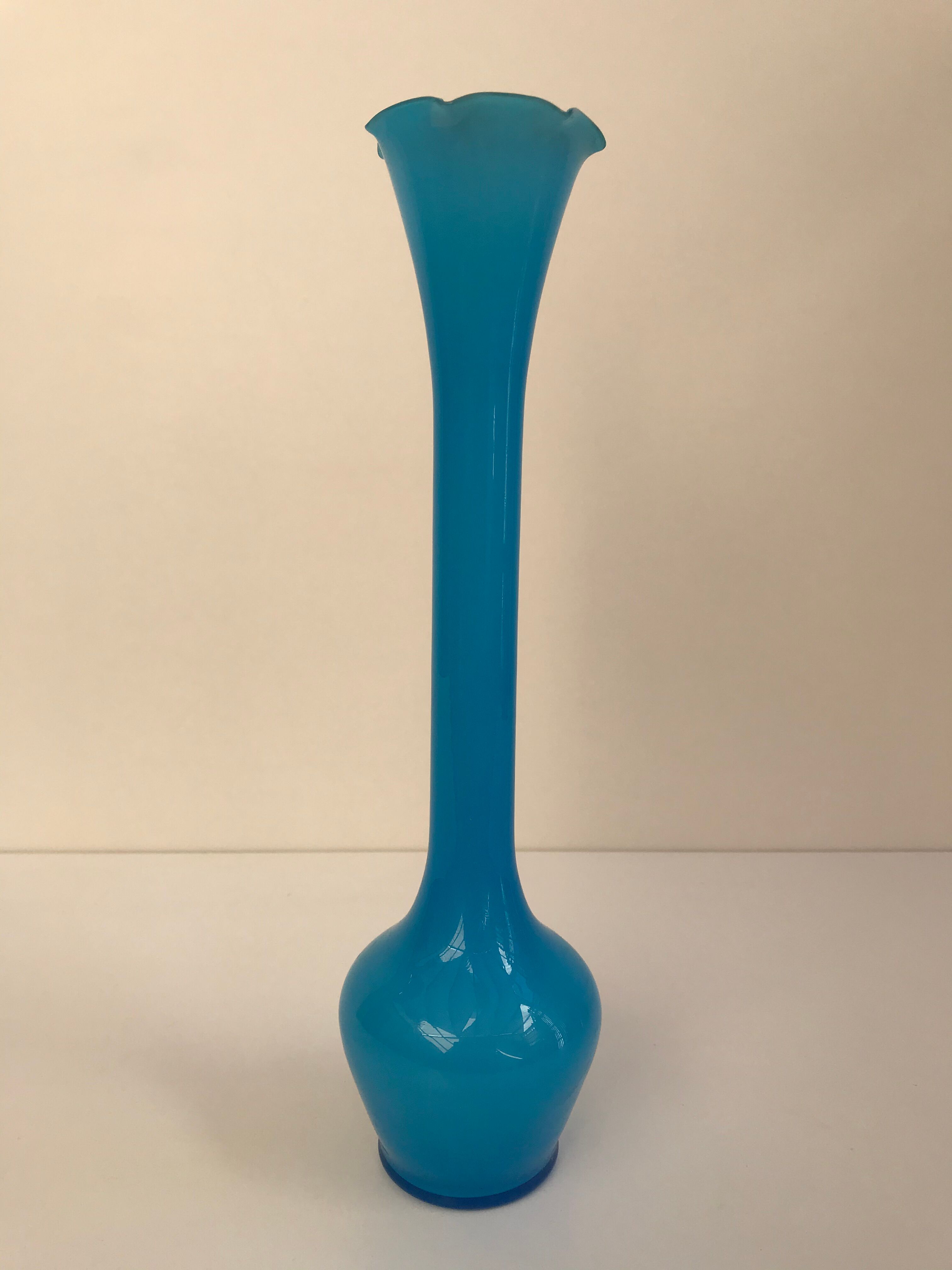 Soliflore bleu en opaline