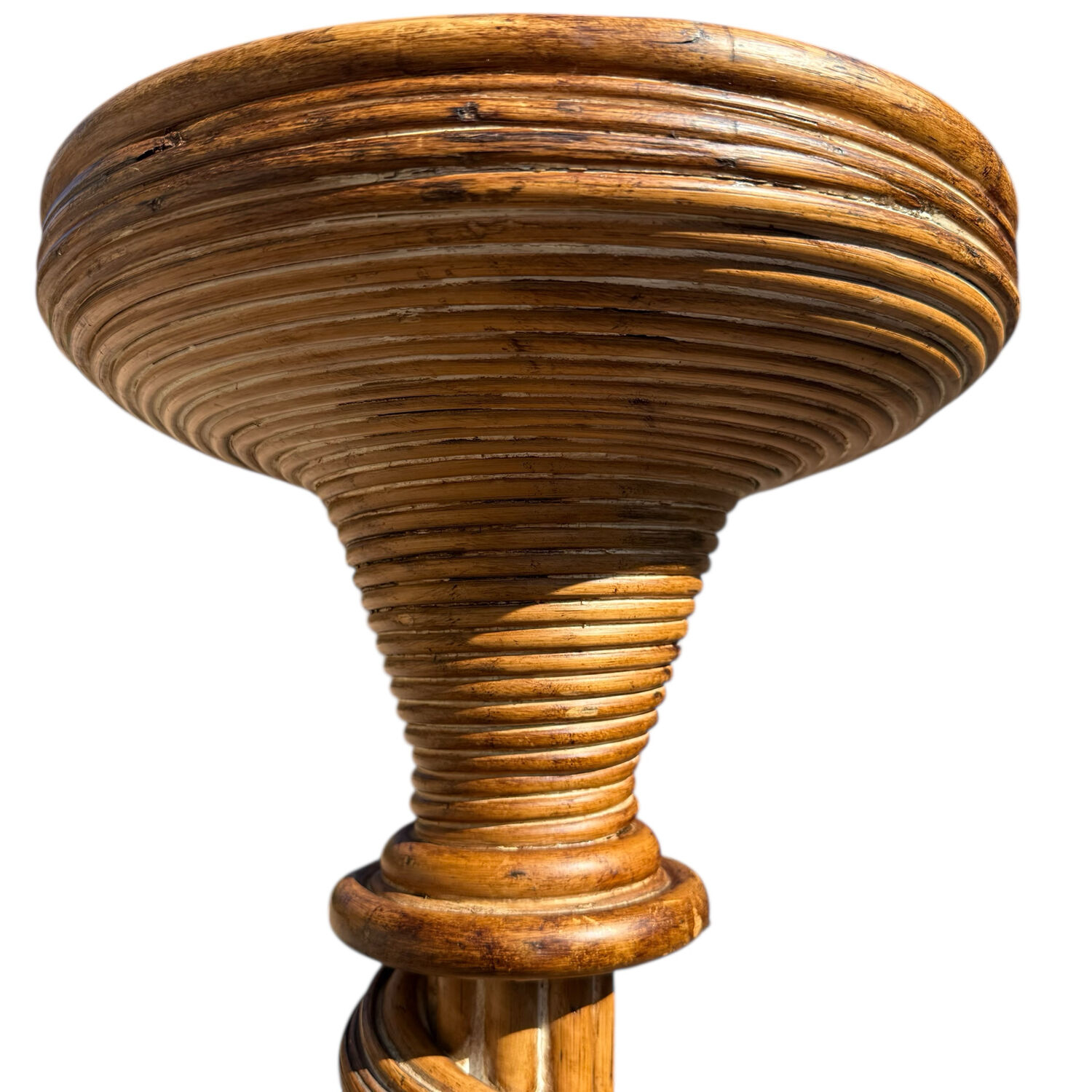 Twisted Rattan Column from the 60s Italy