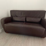 Canapé Cinna cuir chocolat 2 places