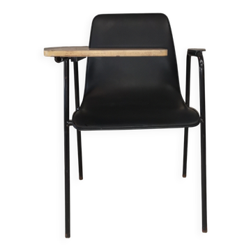 Chaise d'école vintage 1950 à tablette écritoire – Style Prouvé / Hitier