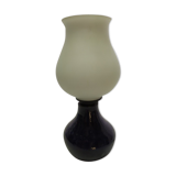 Lampe de chevet base grès émaillée globe verre blanc ancien vintage