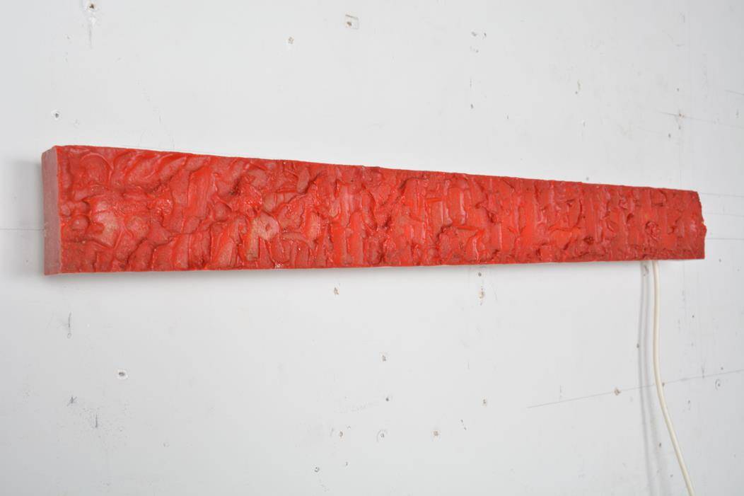 Long vintage red wall light