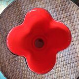 Vintage black and red vase - 4 lobes