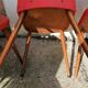 Lot de 6 chaises skaï rouges 1960 style scandinave
