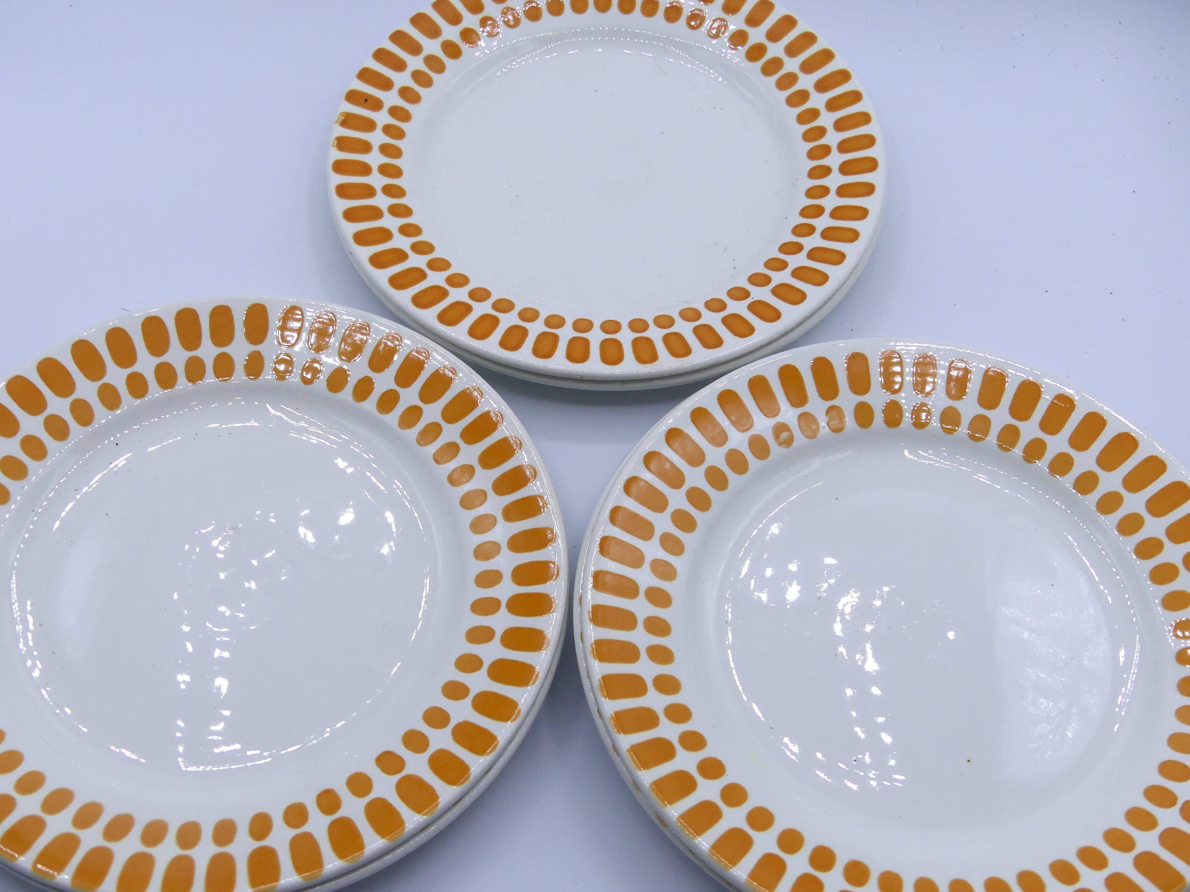 6 Sarreguemines Tartan dessert plates