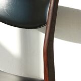Series of 6 chairs in skai and teak