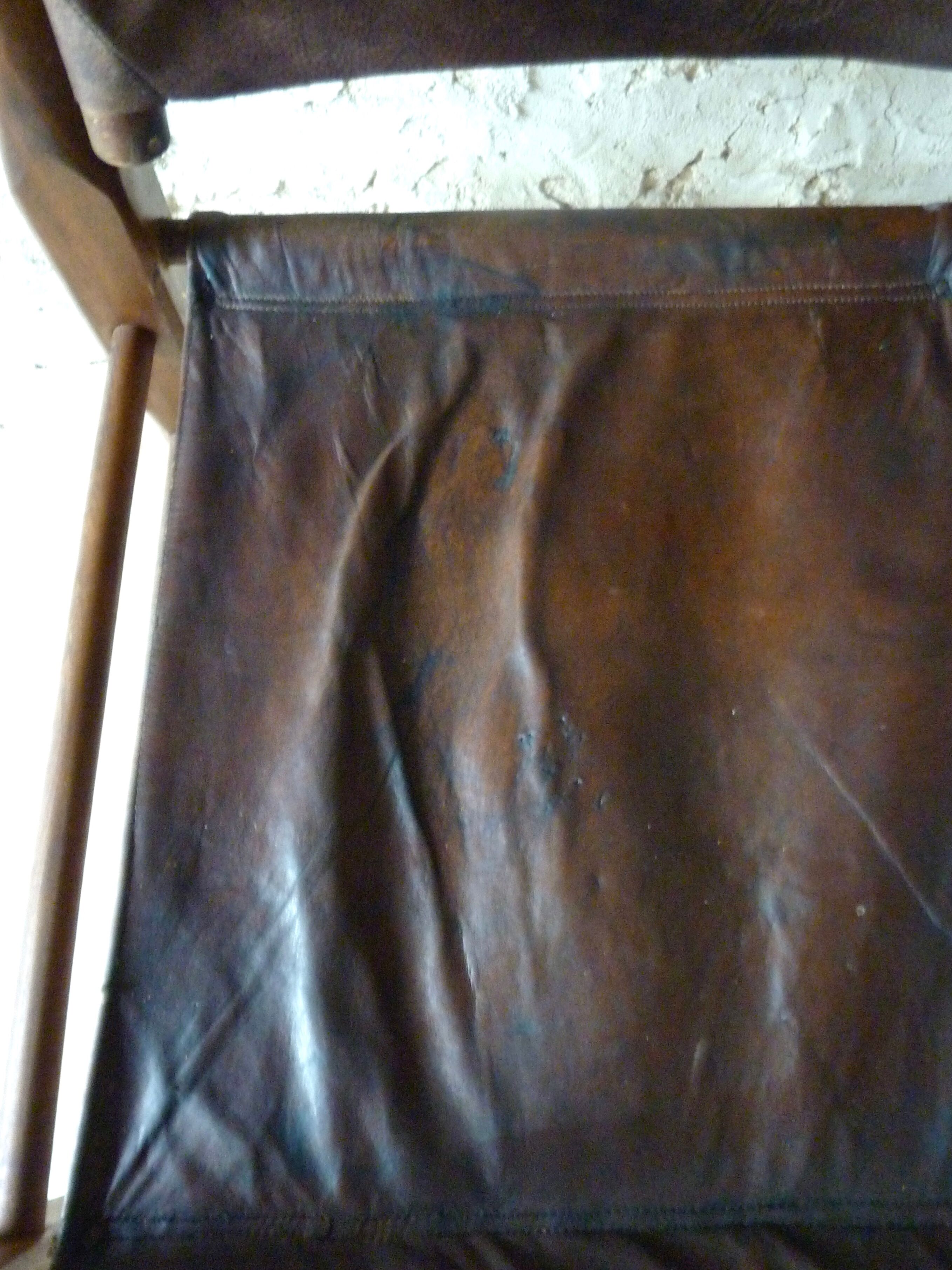 Chair called Safari wooden and leather, 1950s