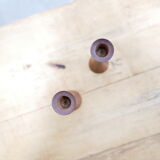 Paire de bougeoirs scandinaves vintage en teck