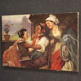 Peinture de scène intérieure antique du 19ème siècle