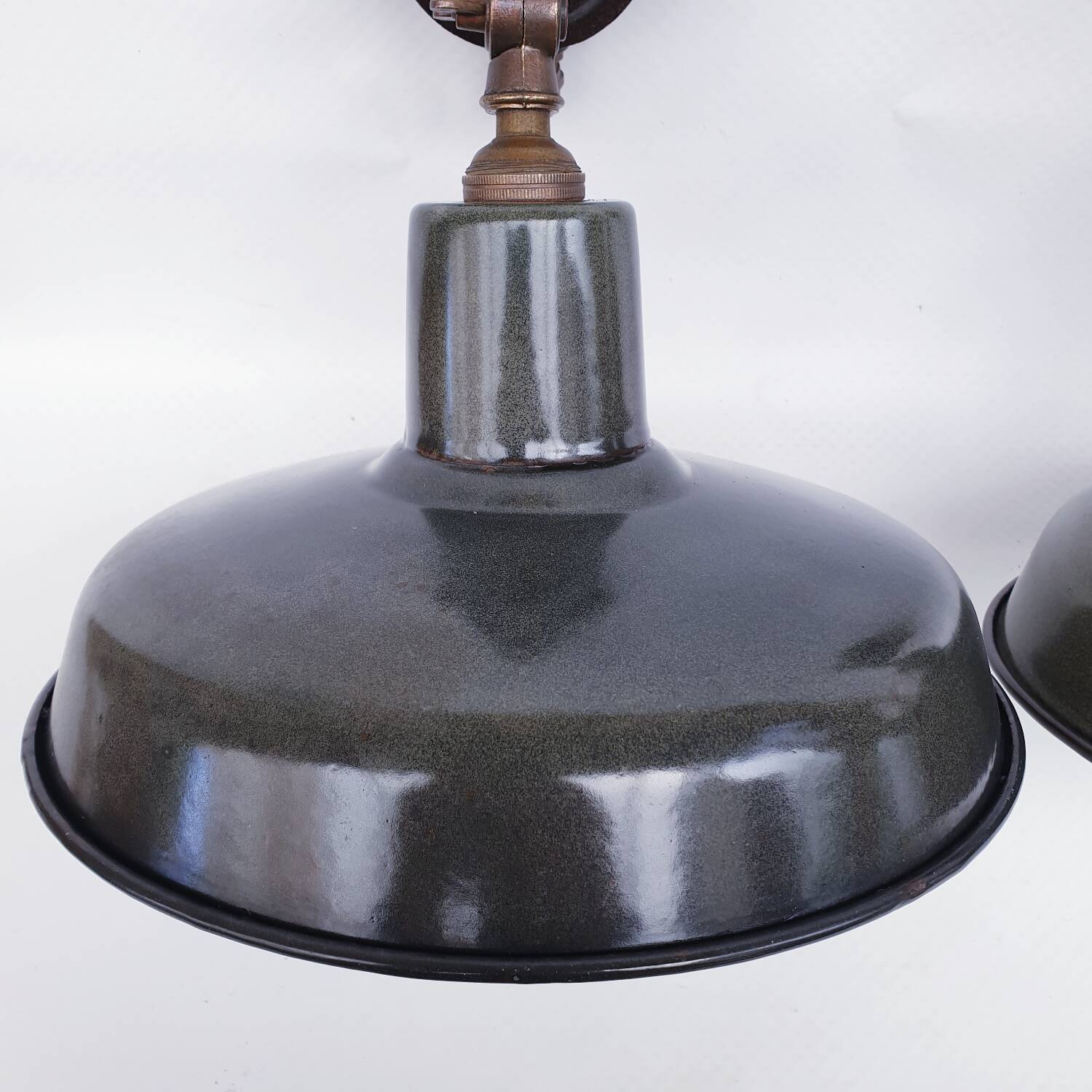 Antique enamelled wall lights