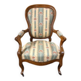 Fauteuil ancien style Louis Philippe / Napoléon III en bois massif