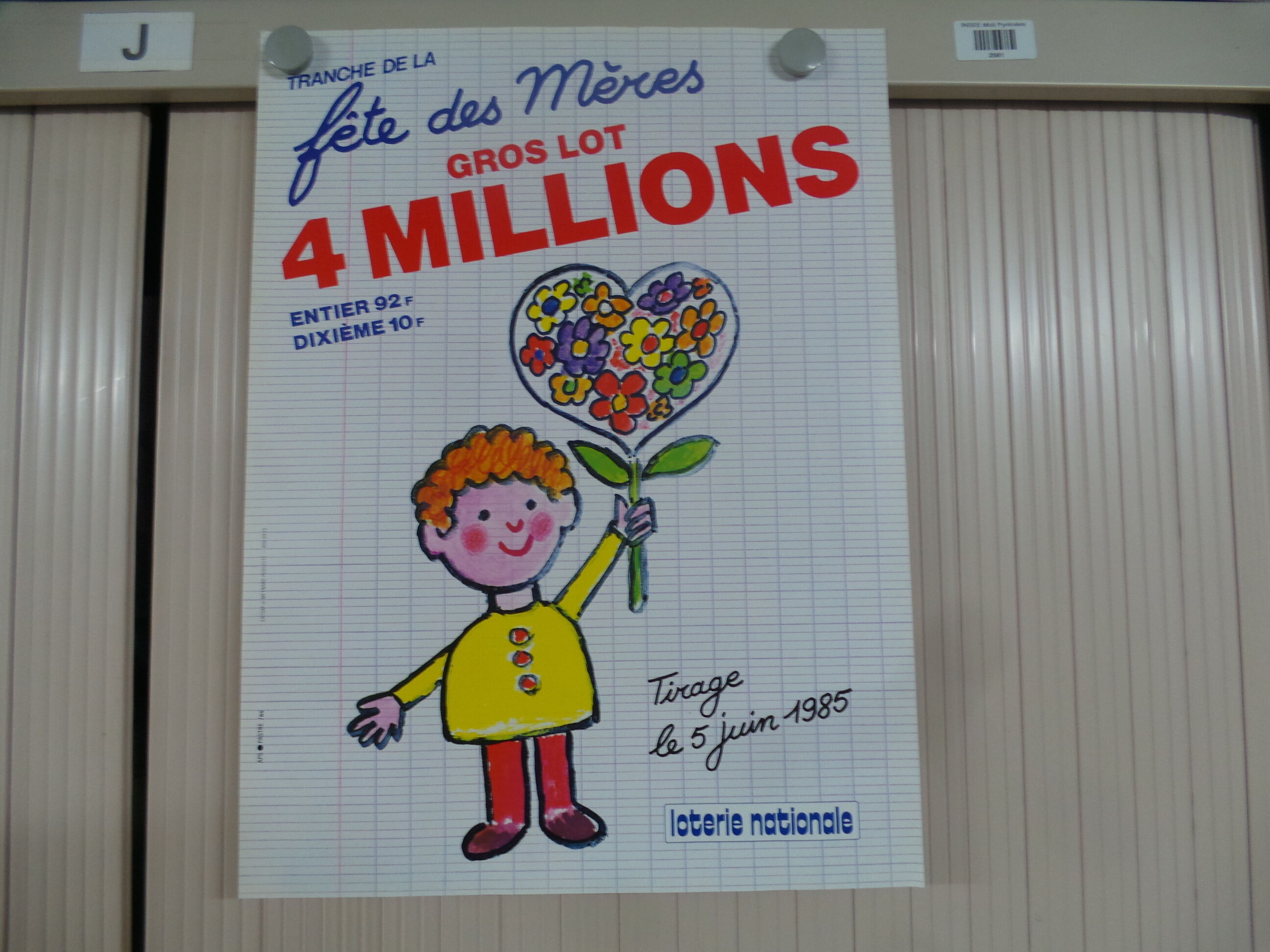 Original national lottery poster mother's day 1985