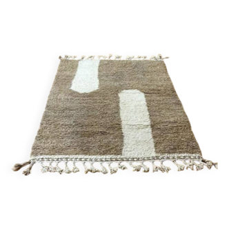 Tapis berbère Beni Ouarain du Maroc - Laine artisanale, 165x110 cm