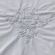 MC embroidered pillowcase with flower detailing and crocheted edge
