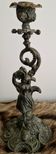 Ornamental candlestick in patinated bronze – Louis XV Rococo style – 19th century