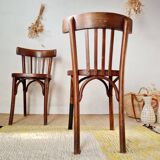 Pair of vintage wooden bistro chairs
