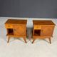 Pair of vintage mid-century modern wooden bedside tables / nightstands