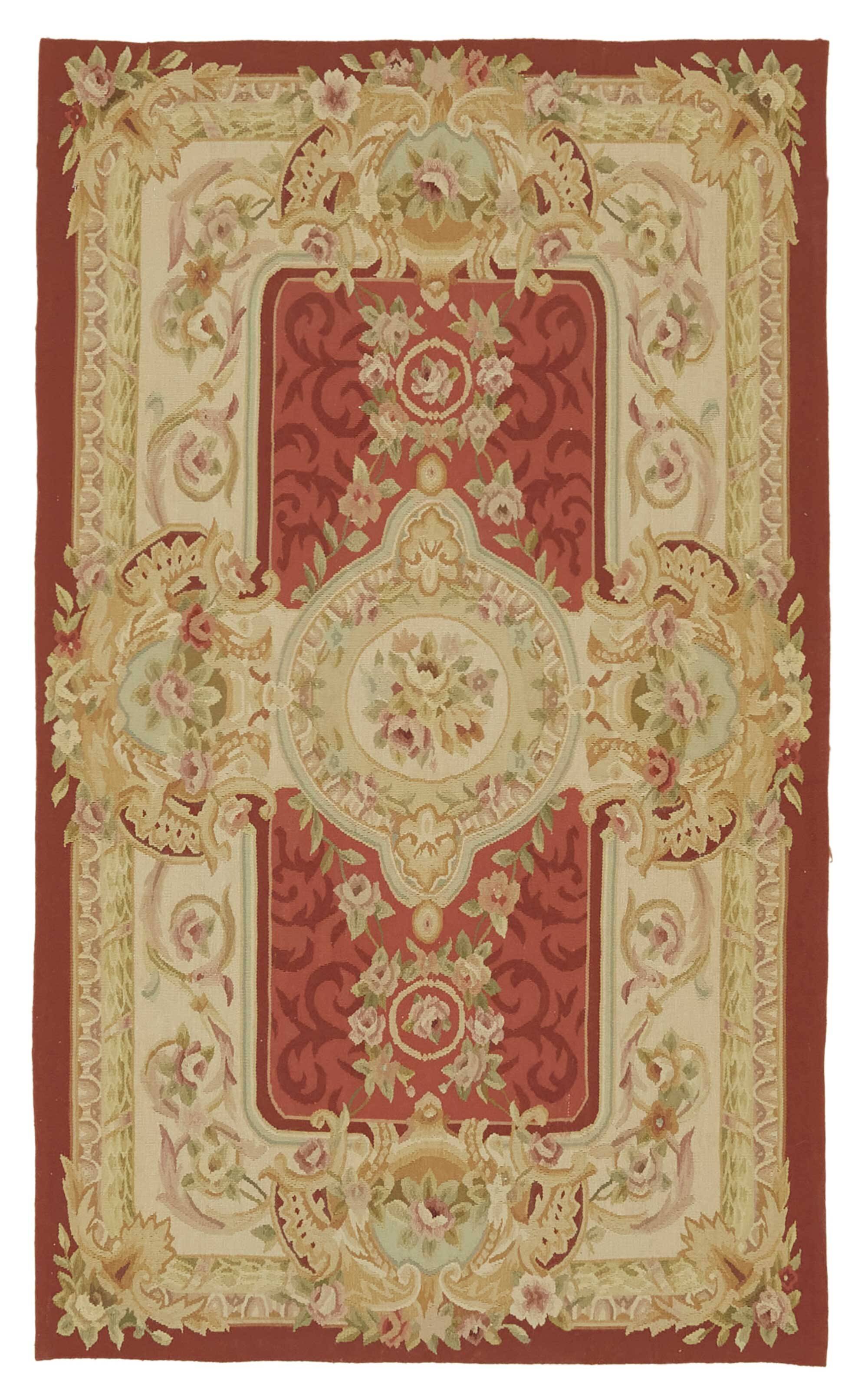 Handmade European Vintage Aubusson Kilim 92 cm x 152 cm